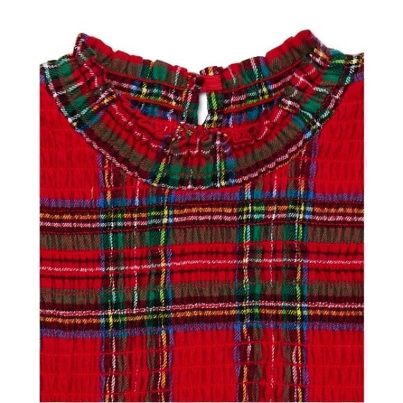 Toddler Girl Plaid Brushed Flannel Long Sleeved Dress Size 4T - Picture 4 of 8